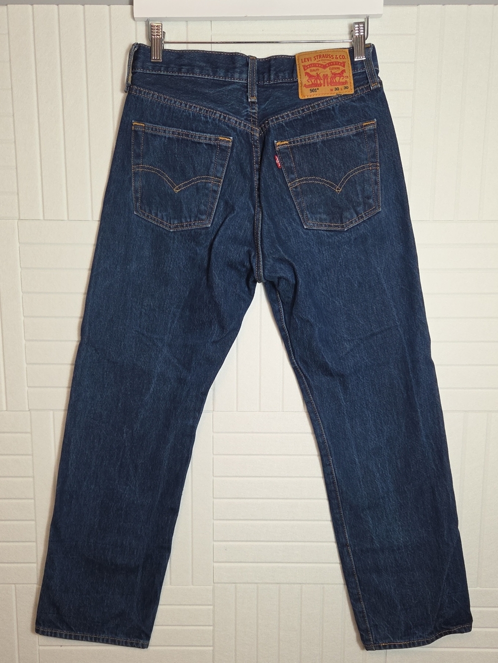 Classic Dark Blue 501 Levis Men's Jeans - Picture 5 of 10